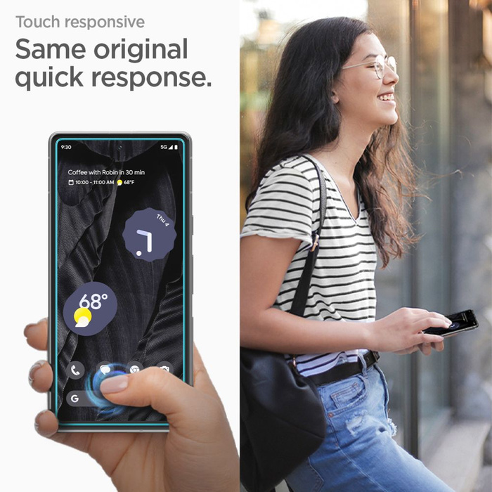 Vetro temperato Spigen Alm Glas.tr Confezione da 2 pezzi Google Pixel 7A Clear