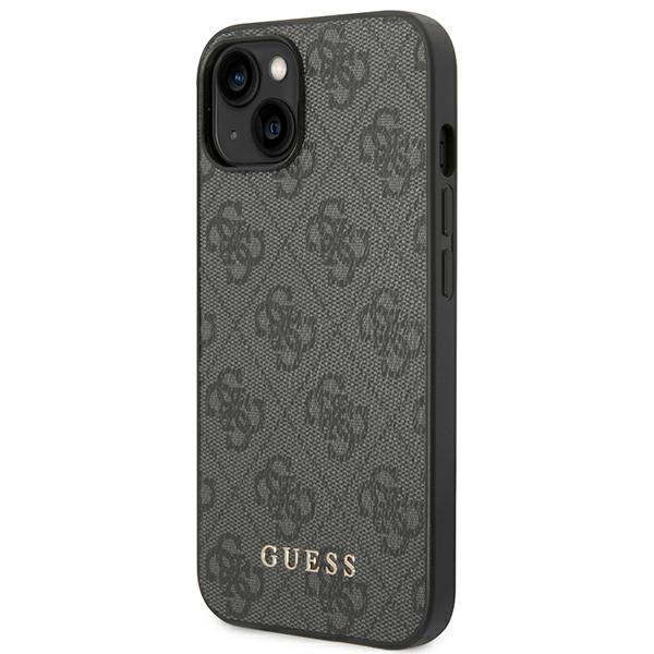 Case Guess iPhone 14 6.1" grey/grey hard case 4G Metal Gold Logo