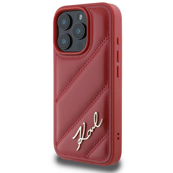 Etui Karl Lagerfeld iPhone 16 Pro 6.3" czerwony/red hardcase Quilted Signature