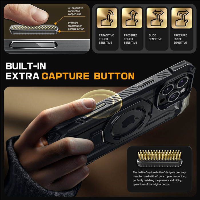 ETUI SUPCASE UB GRIP MAG MAGSAFE IPHONE 16 PRO BLACK