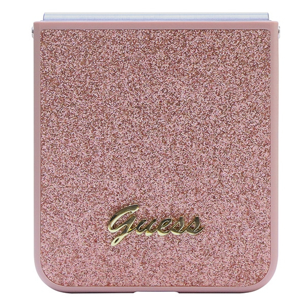 Coque Guess GUHCZF5HGGSHP F731 Galaxy Z Flip5 rose/rose durcase Glitter Script Case