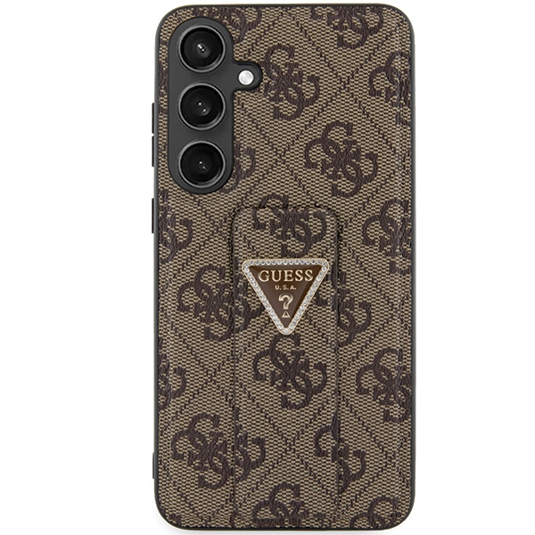 Etui Guess GUHCS24SPGS4TDW Samsung Galaxy S24 S921 brązowy/brown hardcase Grip Stand 4G Triangle Strass Case