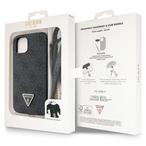 Guess GUHCP14SP4TDSCPK iPhone 14 6.1" black/black hardcase Crossbody 4G Metal Logo