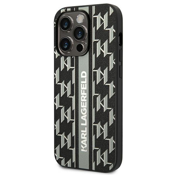 Case KARL LAGERFELD Apple iPhone 14 Pro Max Monogram Stripe Grey Hardcase