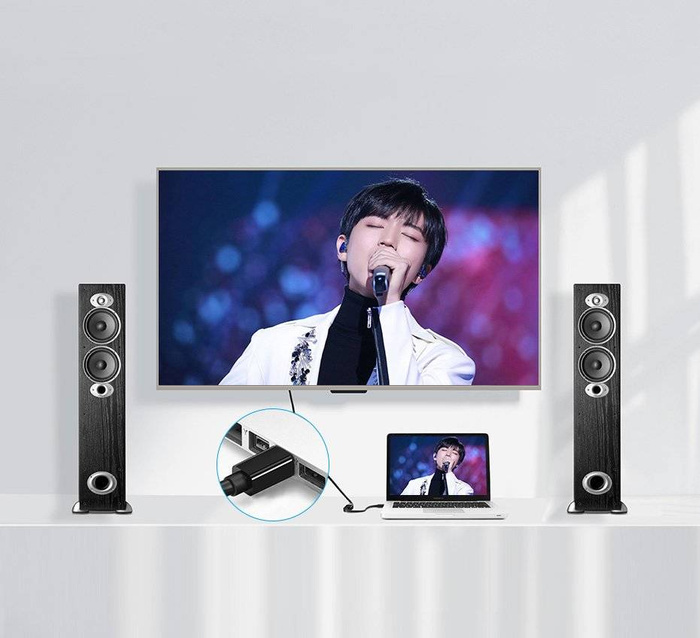 Câble adaptateur Ugreen FHD (1080p) HDMI (femelle) - Mini DisplayPort (mâle - Thunderbolt 2.0) blanc (MD112 10460)