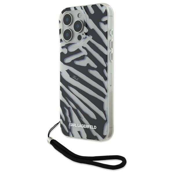 Etui Karl Lagerfeld iPhone 16 Pro Max 6.9" czarny/black hardcase IML Zebra Pattern & Cord