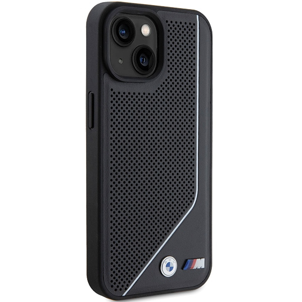 Case Bmw Bmhmp15s23pucpk IPhone 15 / 14 / 13 6.1" Black/black Hardcase Perforated Twisted Line MagSafe Case