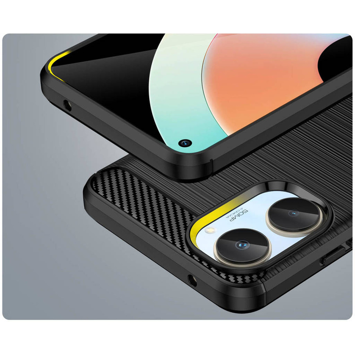 Carbon Case case for Realme 10 flexible silicone carbon cover black