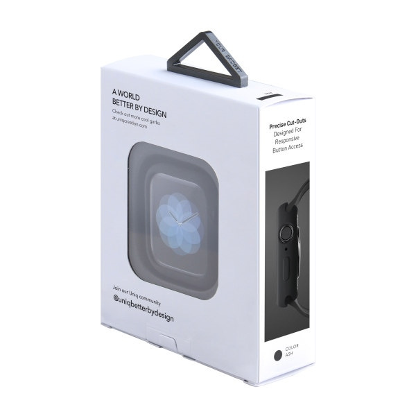 UNIQ coque Lino Apple Watch Série 4/5/6/SE 40mm. noir/noir cendré