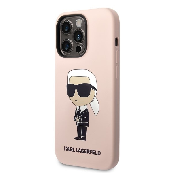 Hülle Karl Lagerfeld iPhone 14 Pro Max 6.7" hartcase rosa/rosa Silikon Ikonik