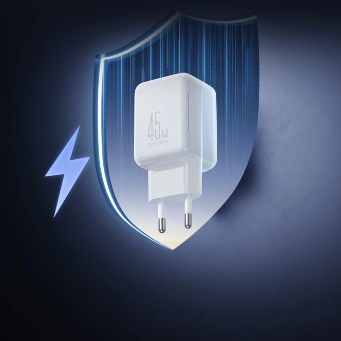 Joyroom JR-TCL05 45W GaN Wall Charger with Cable Organizer - White