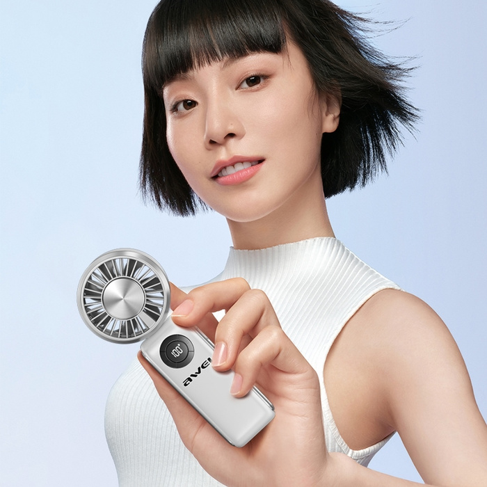 Wiatrak ręczny AWEI F39 Fast Ice biały