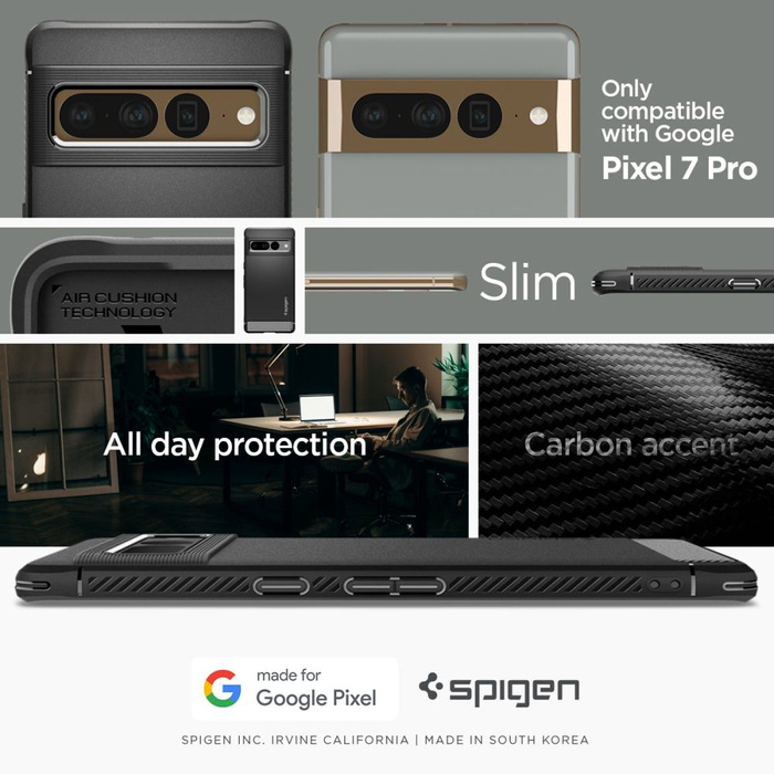 Hülle Spigen Rugged Armor GOOGLE PIXEL 7 PRO MATTE SCHWARZ