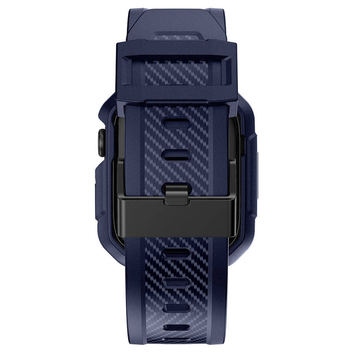 Kingxbar CYF106 2in1 strap for Apple Watch SE, 8, 7, 6, 5, 4, 3, 2, 1 (41, 40, 38 mm) with built-in case blue