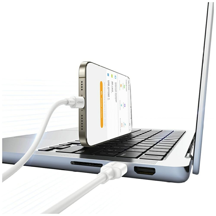 Kabel USAMS U90 3A USB-A do USB-C biały