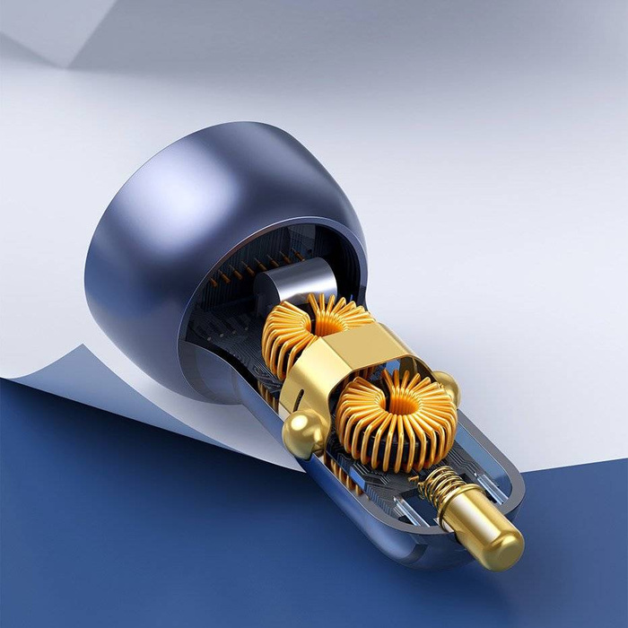 Baseus car charger USB / USB Type C 65 W 5 A SCP Quick Charge 4.0+ Power Delivery 3.0 LCD display gray (TZCCKX-0G)