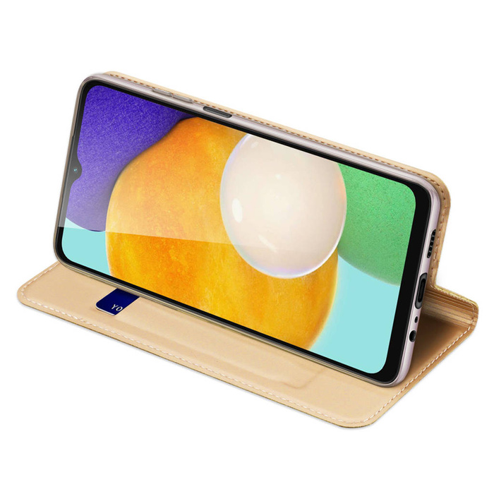 Funda Dux Ducis Skin Pro para Samsung Galaxy A14 5G Flip Card Wallet Stand Gold