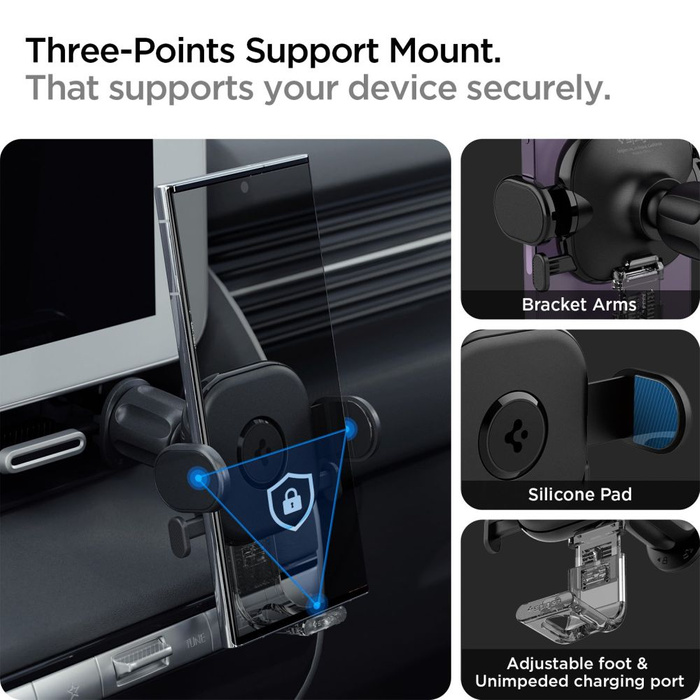 Support Spigen Uts12 Onetap Support universel pour voiture avec prise d'air noir