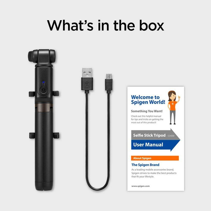 Supporto SPIGEN S540w Wireless Selfie Stick Tripod Nero