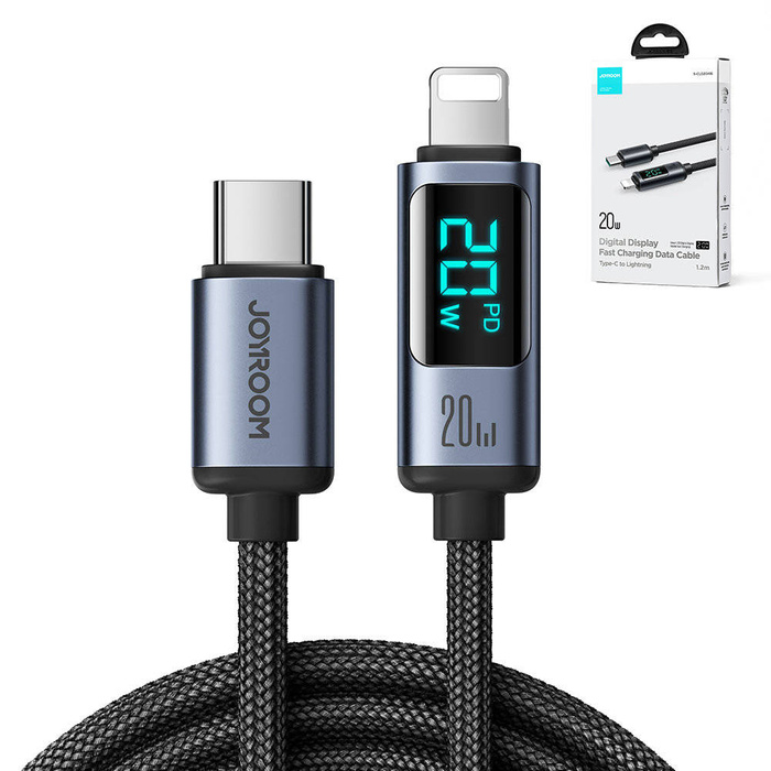 Lightning - Câble USB C 20W 1,2m avec affichage LED Joyroom S-CL020A16 - noir