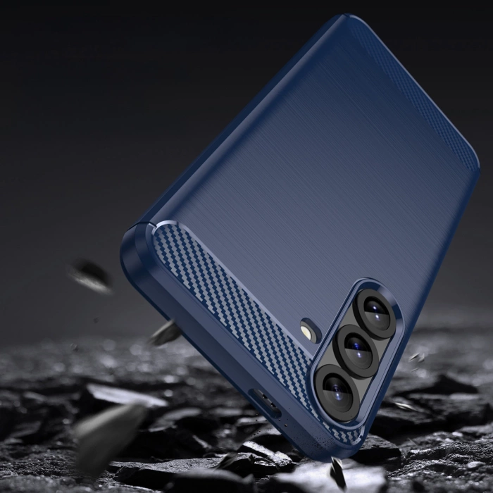 Carbon Case Silikonhülle für Samsung Galaxy S25+ - blau
