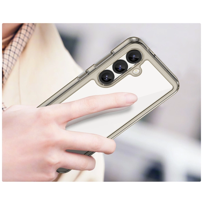 Outer Space Silikonhülle mit Gelrahmen für Samsung Galaxy S25 – Transparent und Schwarz