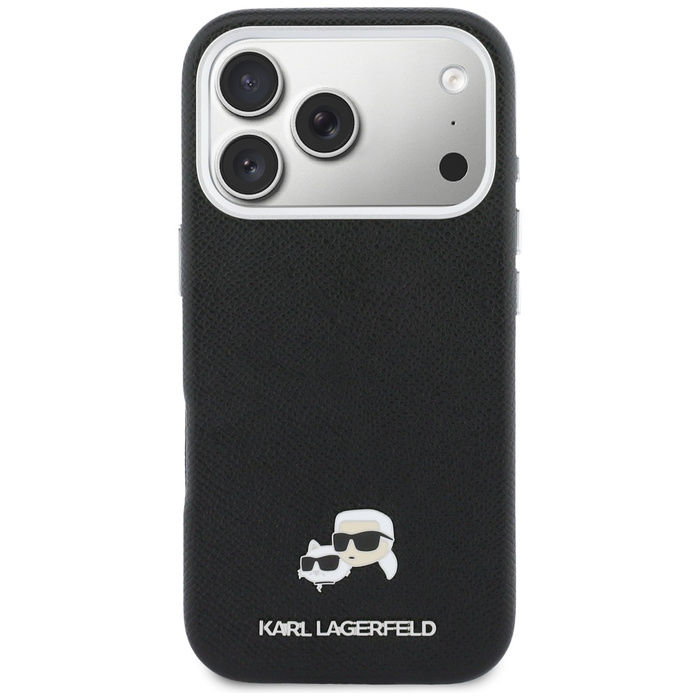 Etui Karl Lagerfeld Karl & Choupette     Head Pins Saffiano MagSafe do iPhone 17 Pro czarny