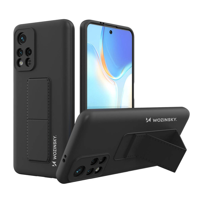 Wozinsky Kickstand Case flexibilní silikonový pouzdro se stojánkem Xiaomi Redmi Note 11S / Note 11 černý