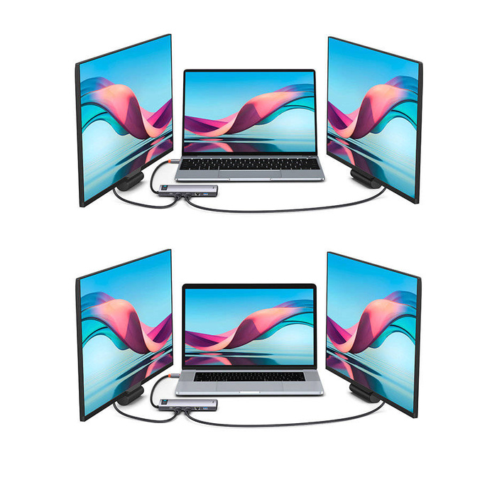 Baseus Metal Gleam HUB multifunzionale USB Tipo C 12in1 HDMI / DP / USB Tipo C / minijack 3,5 mm / RJ45 / SD (WKWG020213)