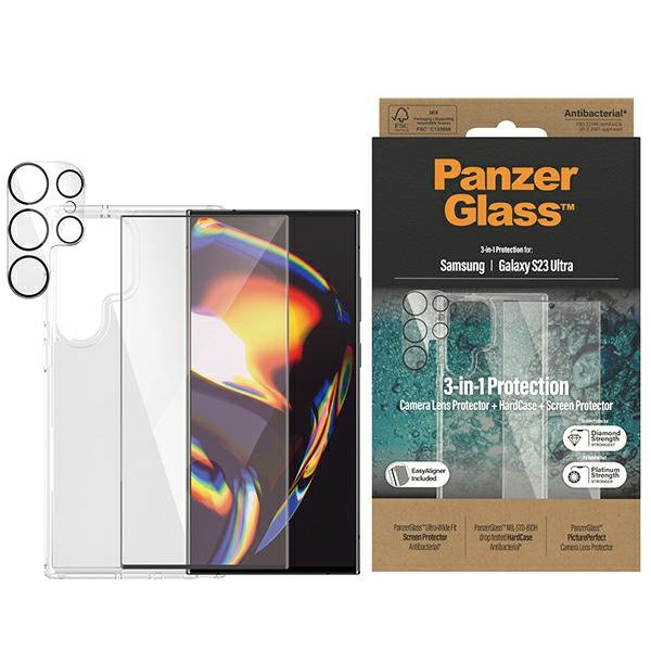 PanzerGlass Bundle 3v1 Sam S23 Ultra S918 Hardcase + Screen Protector + Camera Lens 0435+7317