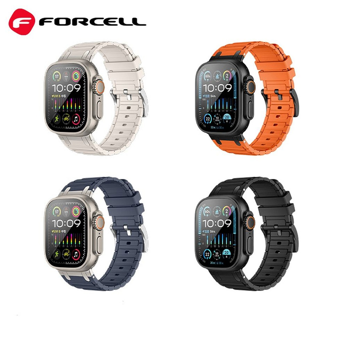 Pasek do Apple Watch Forcell F-Design FA06 dziurki silikon 38 / 40 / 41 mm pomarańczowy