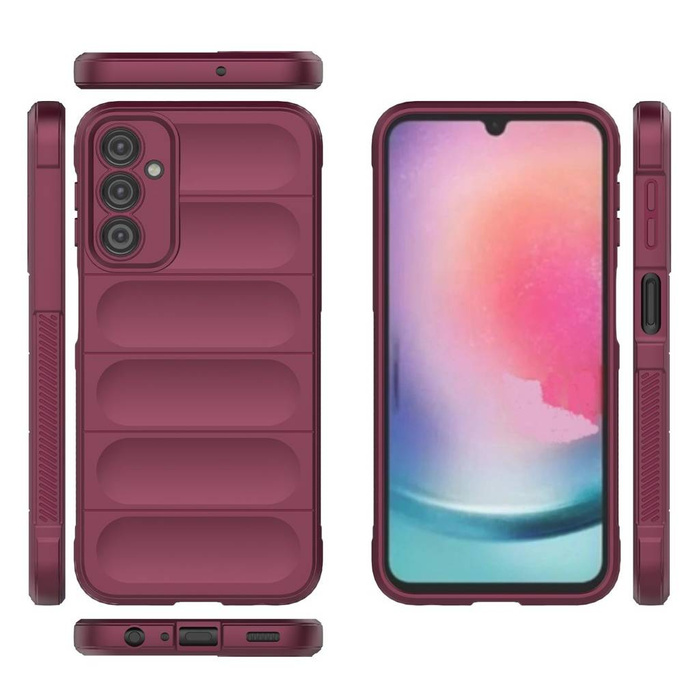Magic Shield Case für Samsung Galaxy A24 4G flexible gepanzerte Abdeckung Burgund