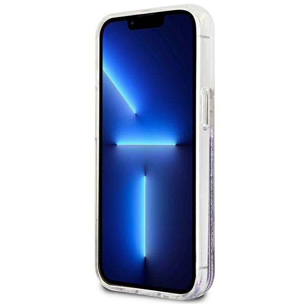 Hülle GUESS Apple iPhone 13 13 Pro Flower Liquid Glitter Lila Hartcase