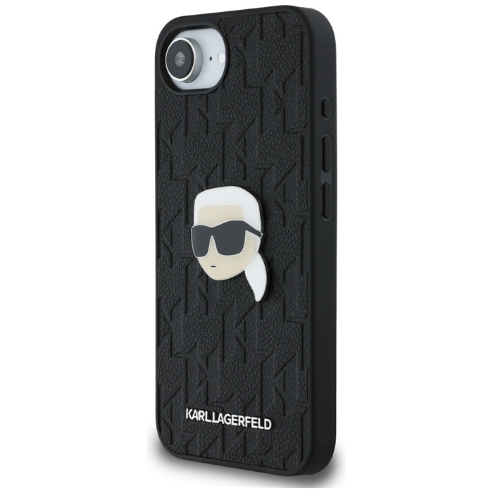 Etui Karl Lagerfeld Monogram Karl Head   Pin do iPhone 16e czarny
