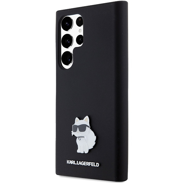 Etui Karl Lagerfeld KLHCS23LSMHCNPK Galaxy S23 Ultra S918 czarny/black hardcase Silicone Choupette Metal Pin