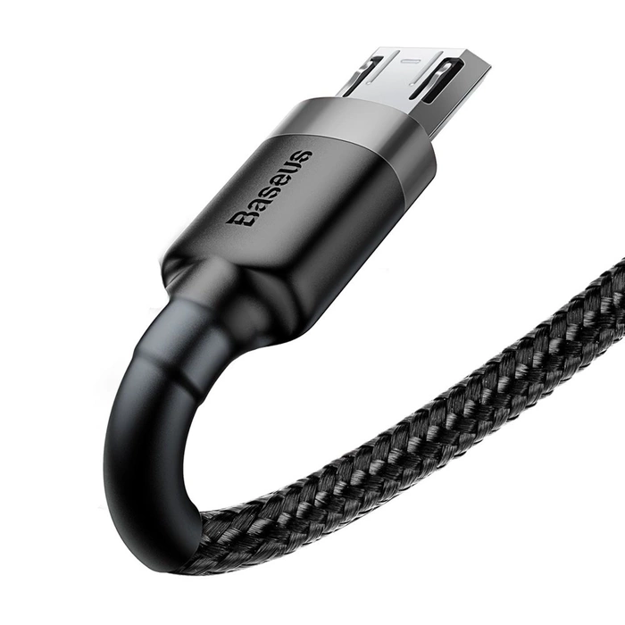 Baseus Cafule Kabel CAMKLF-AG1 USB-A / Micro USB 2,4A 0,5 m - schwarz-grau