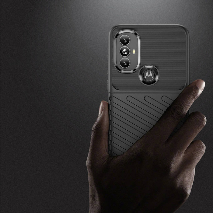 Thunder Case flexible gepanzerte hülle Abdeckung Motorola Moto G Power 2022 schwarz