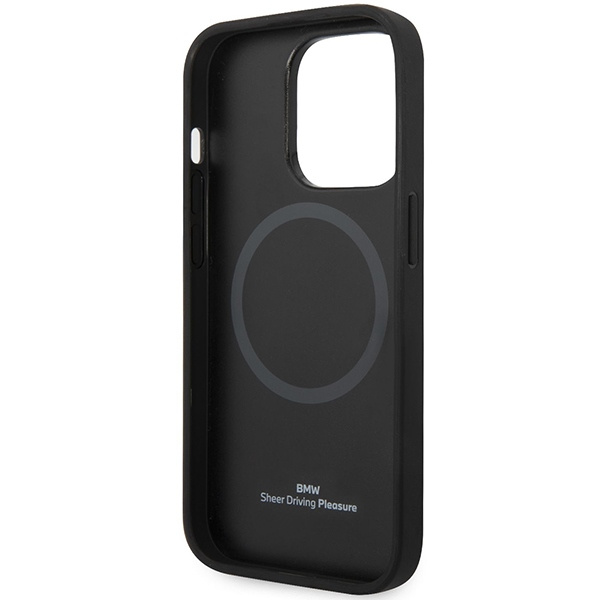 Hülle BMW BMHMP14X22RFGR iPhone 14 Pro Max 6.7" burgunderrot/burgunderrot Leder Diamant-Muster MagSafe