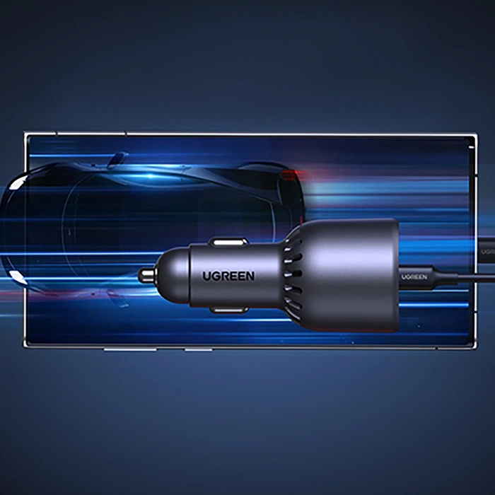 Ugreen EC705 Autoladegerät 130W 2x USB-C 1x USB-A - Grau