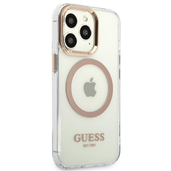 Case GUESS Apple iPhone 13 Pro Max Metal Outline MagSafe Gold Hardcase