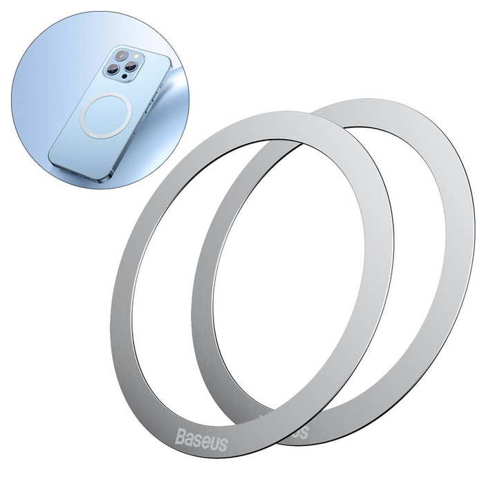 Anello magnetico Baseus Halo Series (2 pezzi / confezione) argento (PCCH000012)