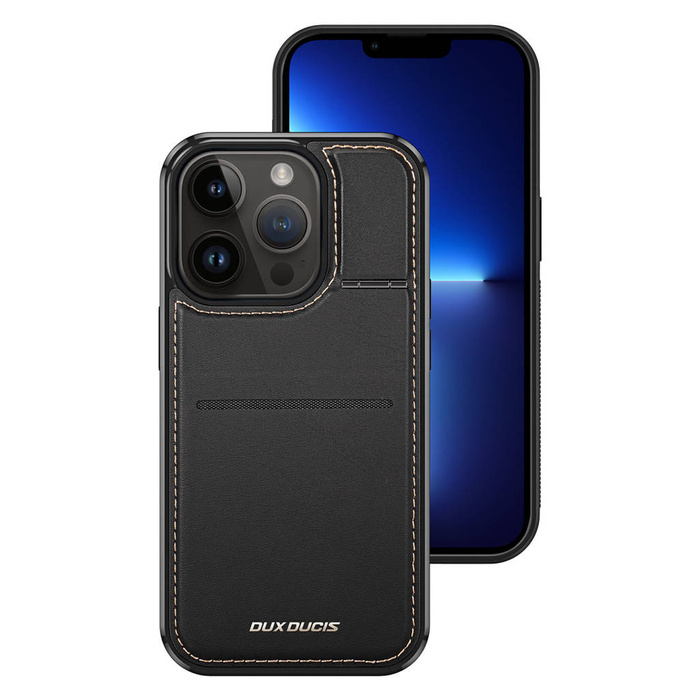 3-in-1-Hülle für iPhone 13 Pro Max mit MagSafe Wallet RFID-blockierender Ständer Dux Ducis Rafi Mag – Schwarz