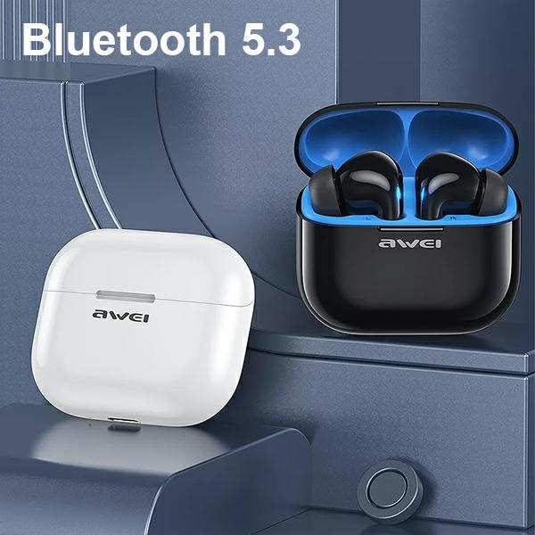 AWEI kopfhörer Bluetooth 5.3 T1 Pro + Dockingstation schwarz/schwarz