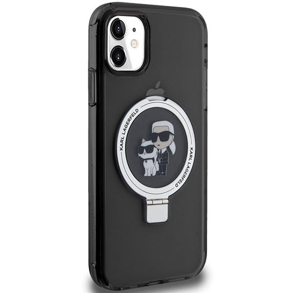 Etui Karl Lagerfeld KLHMN61HMRSKCK iPhone 11 / Xr 6.1" czarny/black hardcase Ring Stand Karl&Choupettte MagSafe Case