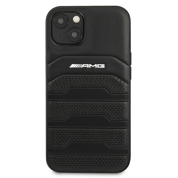 AMG AMHCP13SGSEBK iPhone 13 mini 5.4" black/black hardcase Leather Debossed Lines