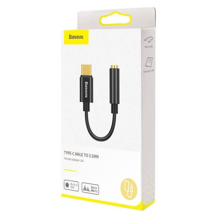 BASEUS Adaptador de audio USB-C Mini Jack de 3,5 mm L54 Negro
