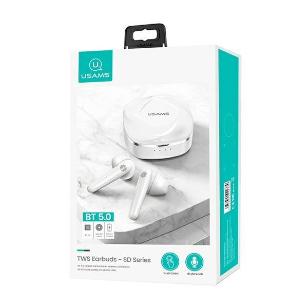 Headphones Wireless USAMS Bluetooth 5.0 TWS SD Series BHUSD01 White