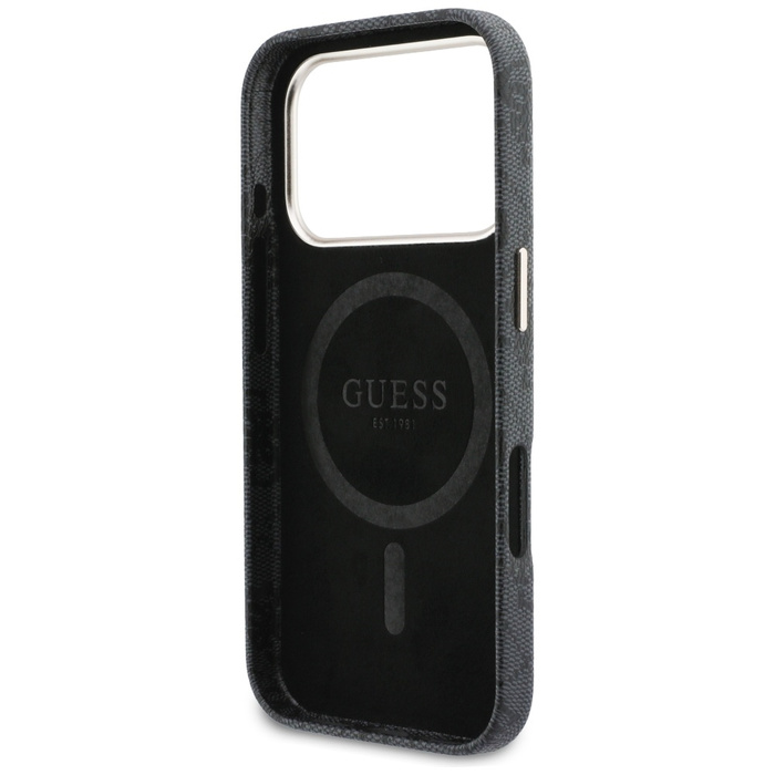 Etui Guess 4G Script MagSafe do iPhone   17 Pro czarny