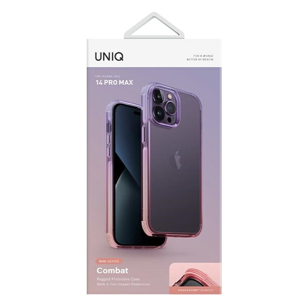 UNIQ obal Combat Duo iPhone 14 Pro Max 6,7" lila růžová/lila levandulově růžová