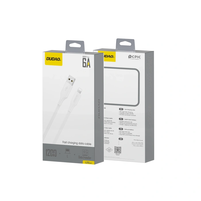 Kabel Dudao L2sL USB-A - Lightning 6A 1,2m - biały